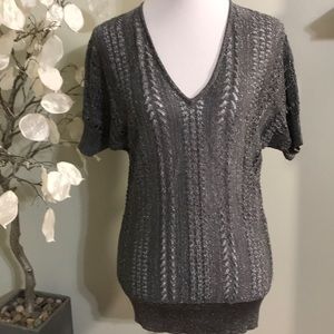 THE LIMITED SILVER FANCY KNITTED TOP